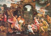 Oostsanen, Jacob Cornelisz van Saul and the Witch of Endor Sweden oil painting reproduction